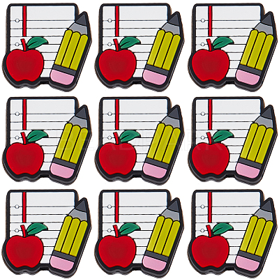 12Pcs Teachers' Day Food Grade Silicone Focal Beads SIL-SC0001-82-1
