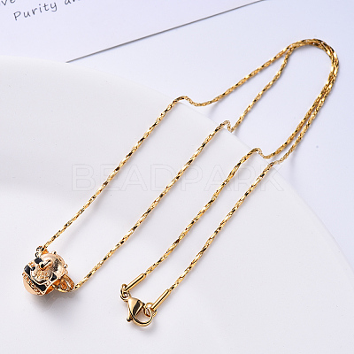 PVD Vacuum Plating 304 Stainless Steel Boston Link Chain Necklace NJEW-S420-006B-G-1