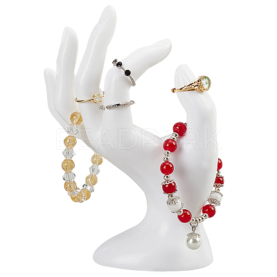 Plastic Mannequin Hand Jewelry Display Holder Stands RDIS-WH0009-013B-1