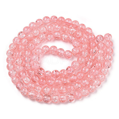 Spray Painted Crackle Glass Beads Strands CCG-Q001-8mm-03-1