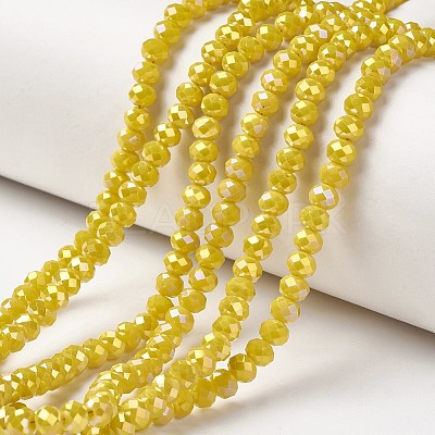 Electroplate Opaque Glass Beads Strands EGLA-A034-P4mm-T09-1