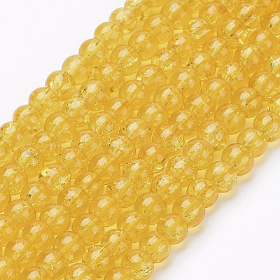 Crackle Glass Beads Strands X-CCG-Q001-4mm-10-1