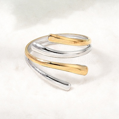 304 Stainless Steel Cuff Open Rings for Women SA-CBA82C8-08GP-1