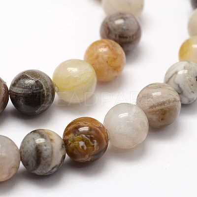 Natural Bamboo Leaf Agate Beads Strands X-G-F364-02-8mm-1