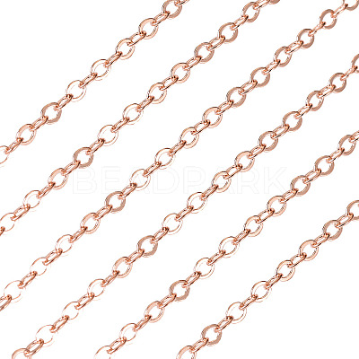 Brass Coated Iron Flat Cable Chains CH-TAC0007-02RG-1