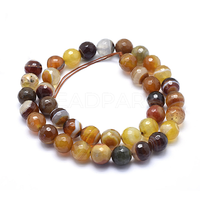 Natural Striped Agate/Banded Agate Beads G-J371-02-12mm-1
