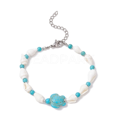 2Pcs 2 Styles Shell Beaded Bracelets BJEW-TA00586-01-1