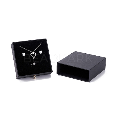 Square Paper Drawer Jewelry Set Box CON-C011-03B-01-1