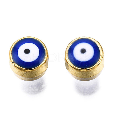 Alloy Enamel Beads ENAM-S117-01B-G-1