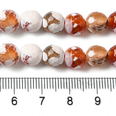 Dyed & Heated Natural Fire Crackle Agate Beads Strands G-P539-B01-12-1