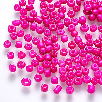 8/0 Baking Paint Glass Round Seed Beads SEED-S036-01B-03-1
