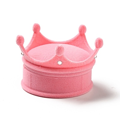 Flocking Plastic Crown Finger Ring Boxes CON-B008-01D-1