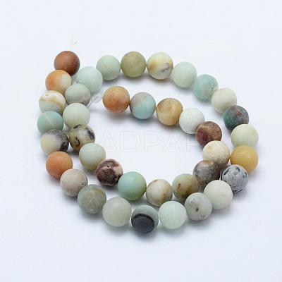 Natural Flower Amazonite Beads Strands G-F518-24-6mm-1