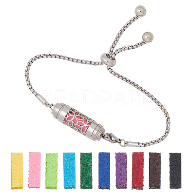 Stainless Steel Column Slider Bracelets BJEW-WH0016-75A-1