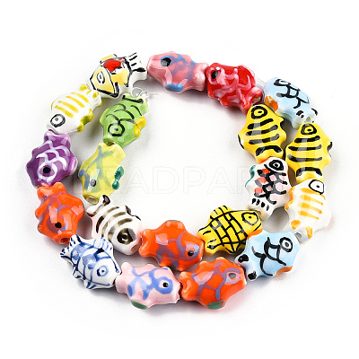 Handmade Porcelain Bead Strands PORC-N007-27-1