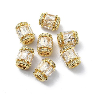 Brass Rhinestone European Beads KK-P232-16G-1