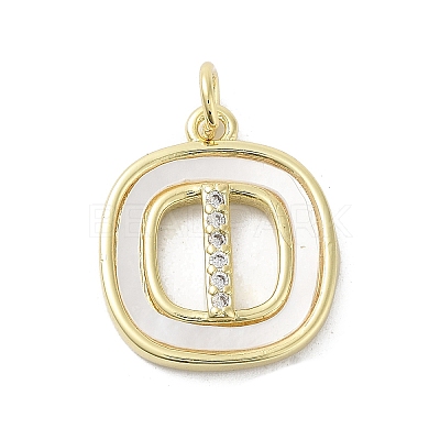 Rack Plating Brass Micro Pave Clear Cubic Zirconia Pendants KK-E102-33G-I-1