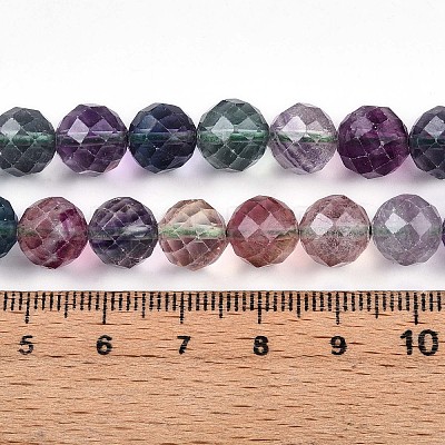 Natural Rainbow Fluorite Beads Strands G-S345-10mm-29-1