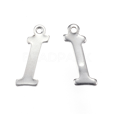 Non-Tarnish 304 Stainless Steel Letter Charms X-STAS-F039-01I-P-1