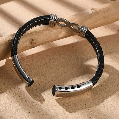 Braided Microfiber Leather Cord Bracelets for Men BJEW-Z081-07P-01-1
