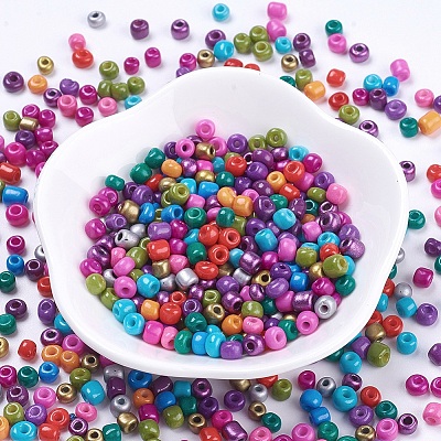6/0 Baking Paint Glass Seed Beads SEED-S003-KM-1