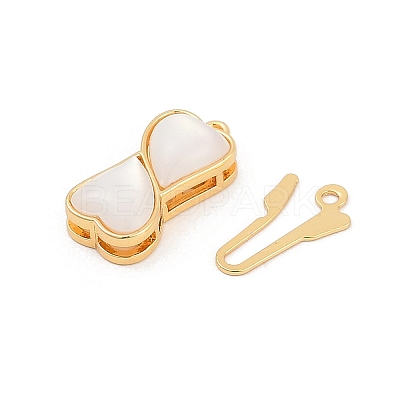 Brass Micro Pave Clear Cubic Zirconia Box Clasps KK-U051-01G-03-1