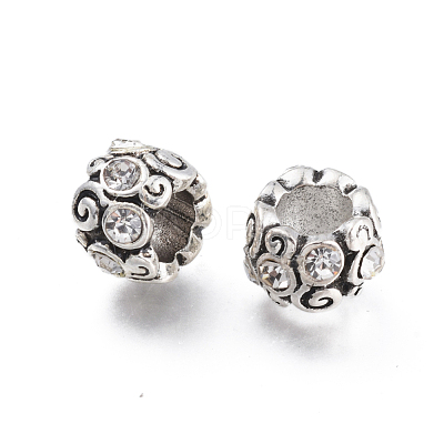 Vintage Alloy Grade A Rhinestone European Beads RB-J504-28AS-05-1