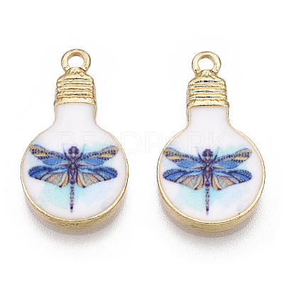 Printed Alloy Enamel Pendants ENAM-N056-178-14-1