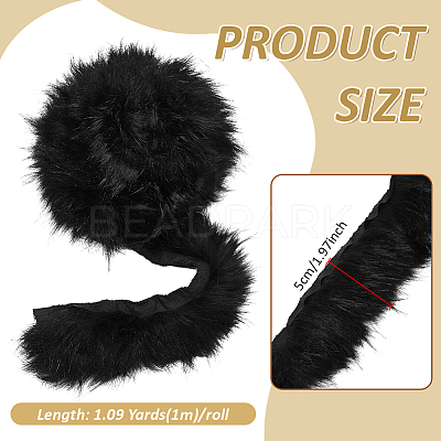 1M Acrylic Fiber Faux Fur Ribbon OCOR-BC0009-20B-1