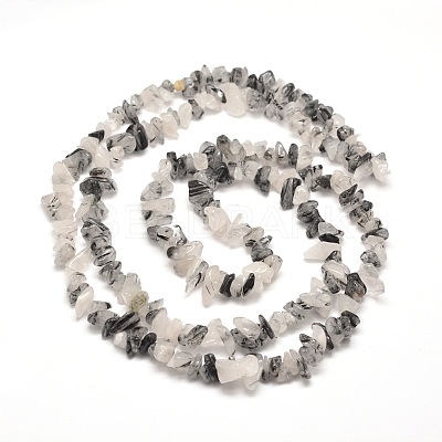 Natural Rutilated Quartz Chip Bead Strands X-G-M205-17-1