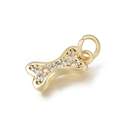 Brass Pave Clear Cubic Zirconia Charms CU-L001-07G-1