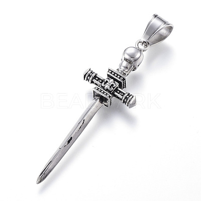 316 Surgical Stainless Steel Big Pendants X-STAS-F059-AS-1