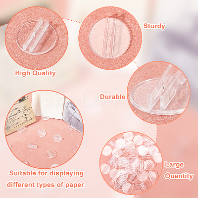 150Pcs Round Transparent Plastic Card Holder KY-CP0001-19-1