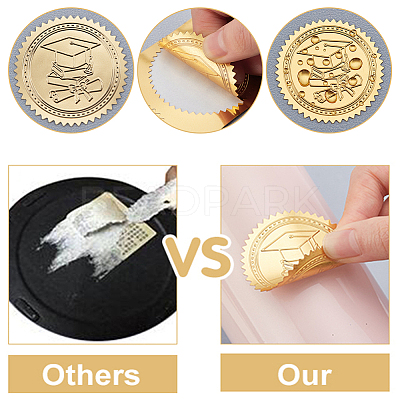 Plastic Self Adhesive Gold Foil Embossed Stickers DIY-WH0211-261-1