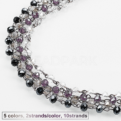 Handmade Glass Beaded Chains for Necklaces Bracelets Making AJEW-OC0001-78-1