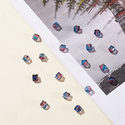 Two Tone Transparent Spray Painted Acrylic Bead X-ACRP-T005-26C-1