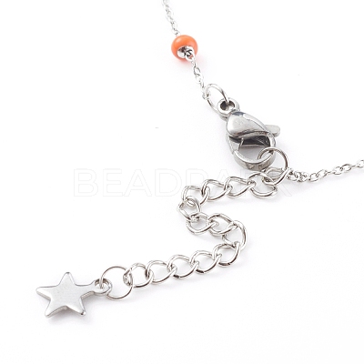 Stainless Steel Satellite Chain Anklets AJEW-AN00423-1