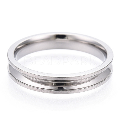 201 Stainless Steel Grooved Finger Ring Settings STAS-WH0039-11E-P-1