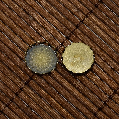 12mm Clear Domed Glass Cabochon Cover for Flat Round DIY Photo Brass Cabochon Making DIY-X0104-AB-NF-1