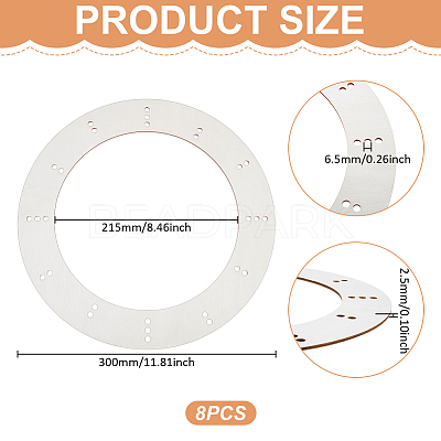 Round Wood Wreath Frames AJEW-WH0596-559-1