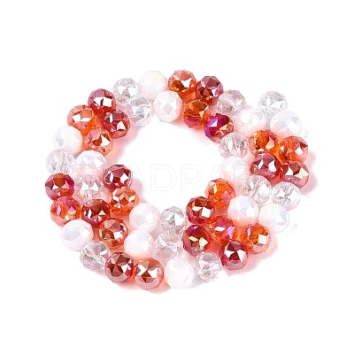 Electroplate Imitation Jade & Opaque & Transparent Glass Beads Strands EGLA-Q135-8MM-A12-1