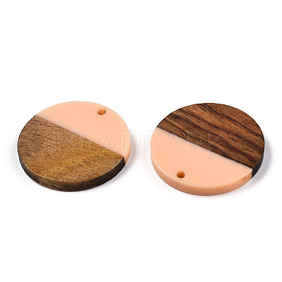 Resin & Walnut Wood Pendants RESI-S358-02B-07-1