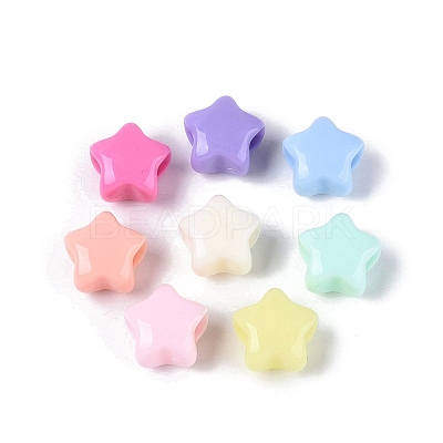 Opaque Plastic European Beads KY-N025-18-1