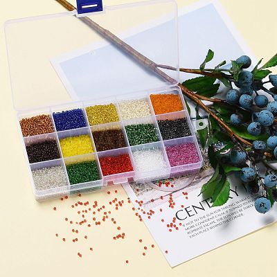 180G 15 Colors Glass Seed Beads SEED-JQ0003-01A-2mm-1