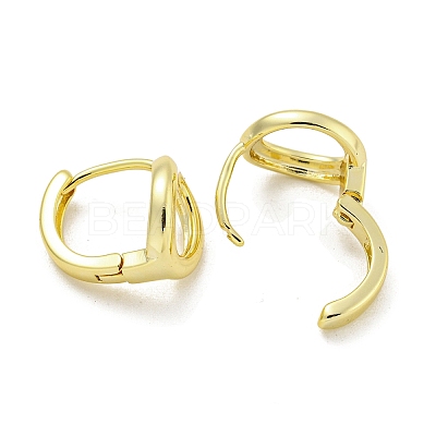 Oval Brass Hoop Earrings EJEW-L211-011C-G-1