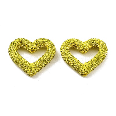 Heart Shape Polymer Clay Rhinestone Beads CLAY-NH0001-09A-13-1