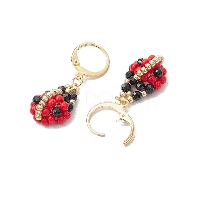 Glass Seed Beads Dangle Earrings EJEW-MZ00329-1