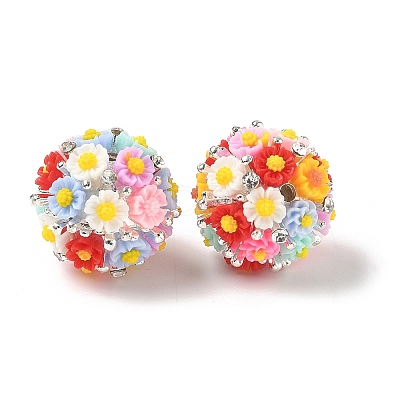 Resin Flower Beads RESI-A045-01-1