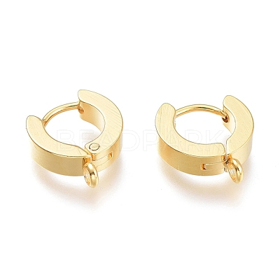 Ion Plating(IP) 304 Stainless Steel Huggie Hoop Earrings Findings STAS-I167-01C-G-1