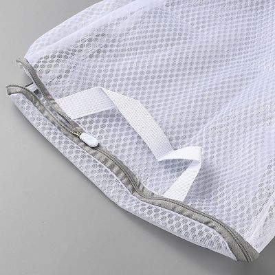Polyester Mesh Zipper Laundry Bags with Handles ABAG-TAC0003-13B-03-1